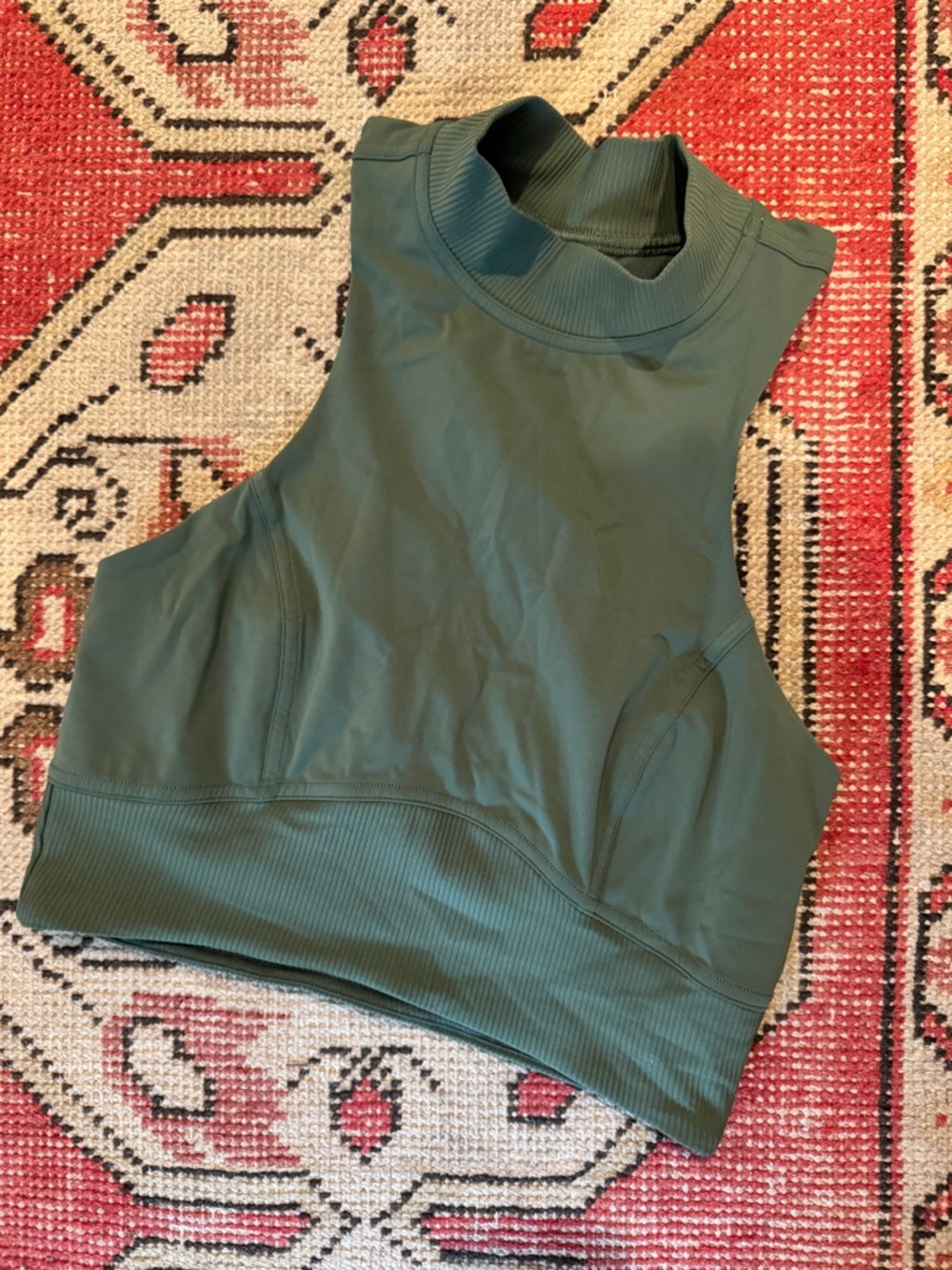 lululemon athletica Olive Green High-Neck Crop Athletic Tank